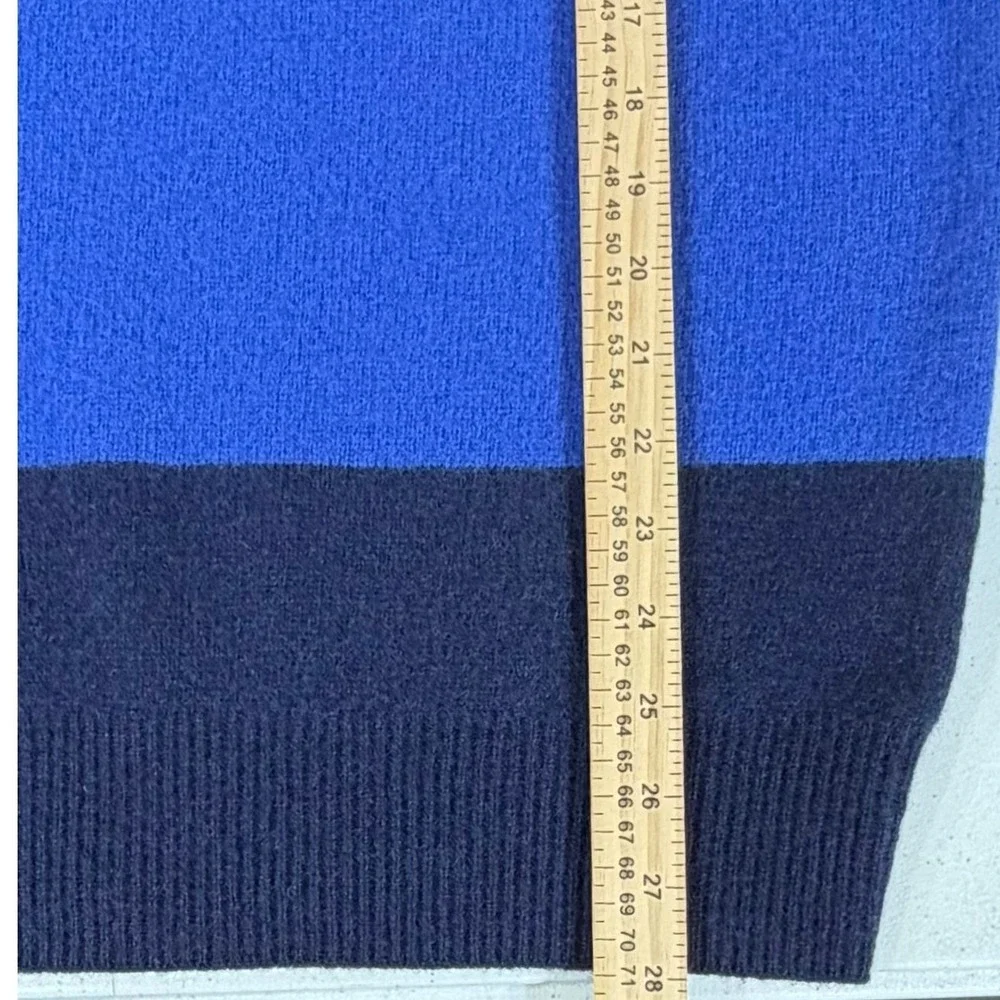 Jack Wills Striped Wool Sweater Jumper Medium Navy Royal Blue Crew Neck